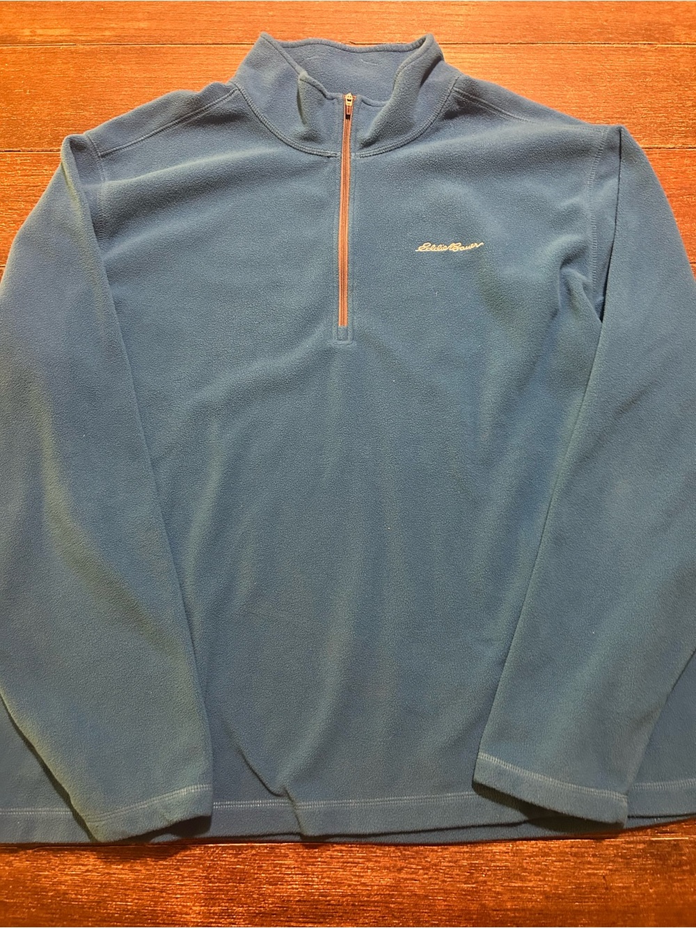 Eddie Bauer Men's Teal Blue Half‑Zip Fleece Pullover